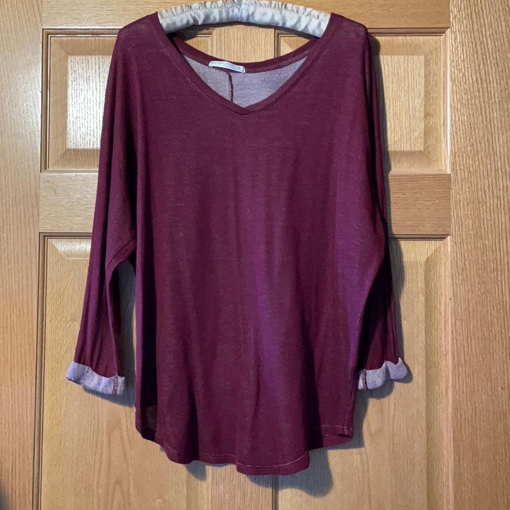 maroon long sleeve